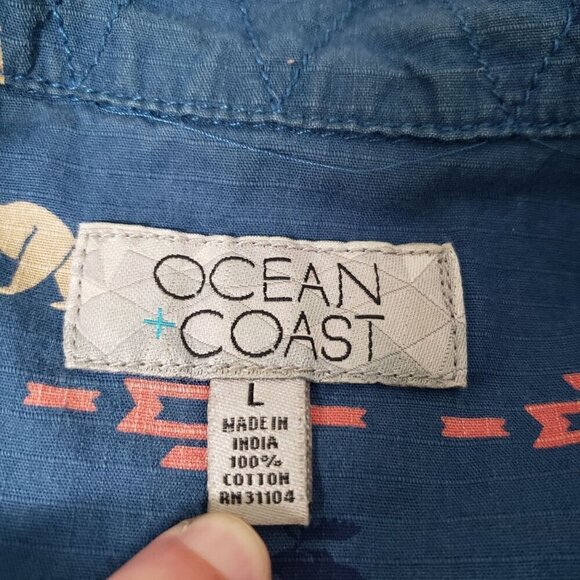 Ocean & Coast Shirt Western Bear Moose Western Cotton Mens Size Large - Picture 5 of 9